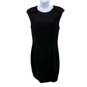 Tart Black Stretch Thin Shoulder Pads Bodycon WMNS L Cap Sleeve Short Mini Dress